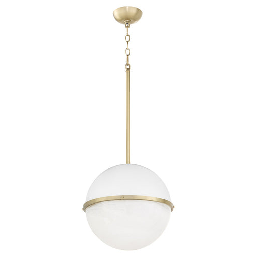 One Light Pendant Studio White w/ Aged Brass