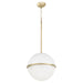 Quorum - 82-14-0880 - One Light Pendant - Studio White w/ Aged Brass