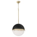 Quorum - 82-14-6980 - One Light Pendant - Textured Black w/ Aged Brass