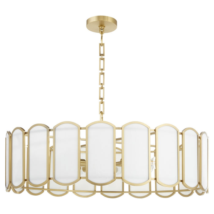 Quorum - 824-8-80 - Eight Light Pendant - Belleview - Aged Brass