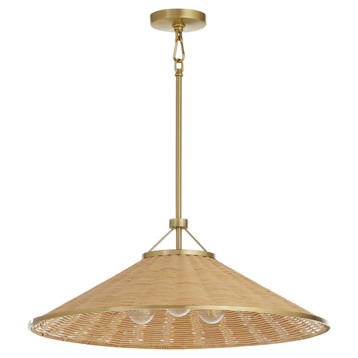 Cona Three Light Pendant Aged Brass
