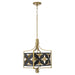 Quorum - 883-3-5980 - Three Light Pendant - Mariposa - Matte Black w/Aged Brass