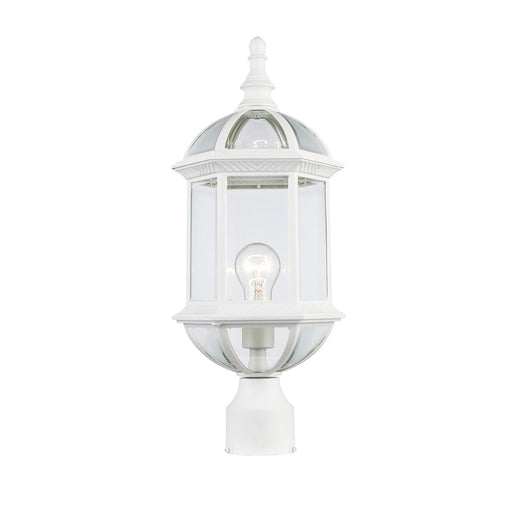 Trans Globe Imports - 4186 WH - One Light Postmount Lantern - Wentworth - White