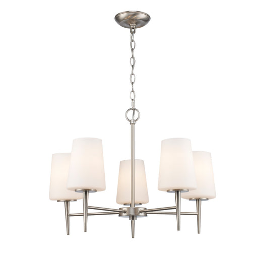 Five Light Chandelier Brushed Nickel