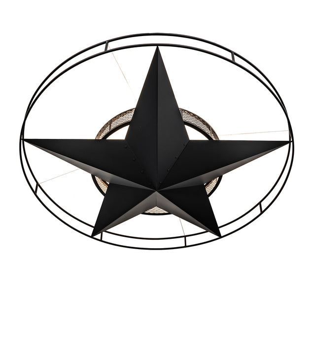 Meyda Tiffany - 249900 - Six Light Semi-Flushmount - Texas Star - Solar Black