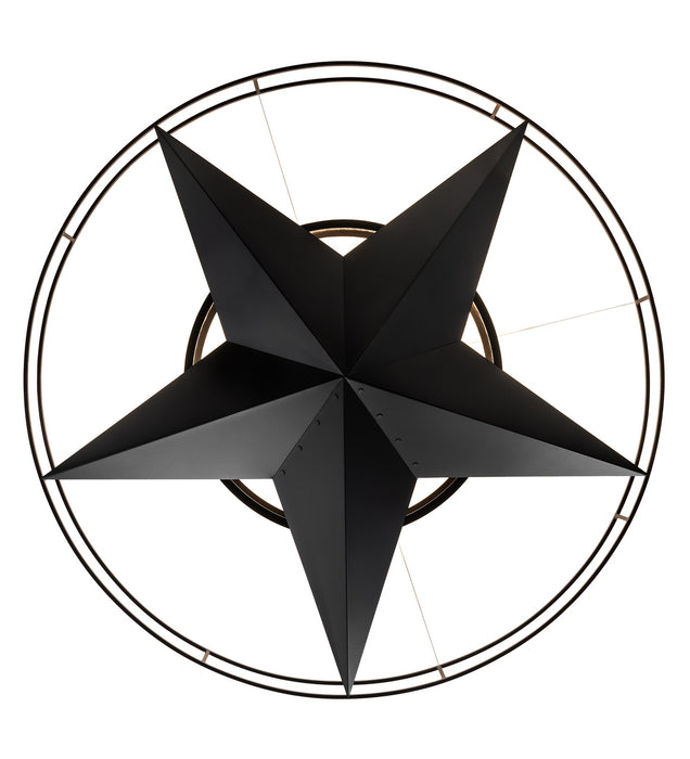 Meyda Tiffany - 249900 - Six Light Semi-Flushmount - Texas Star - Solar Black