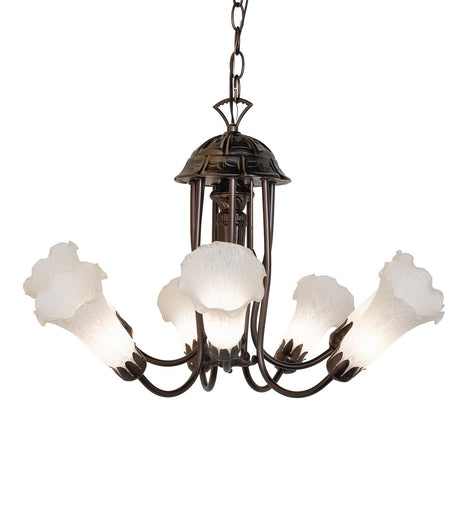 White Seven Light Chandelier