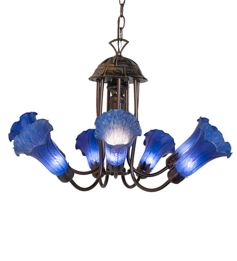 Blue Seven Light Chandelier