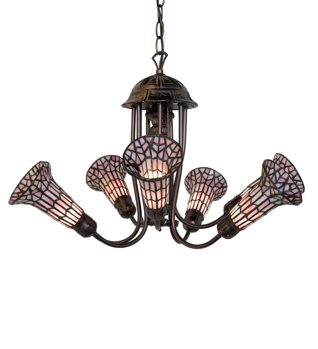 Meyda Tiffany - 251594 - Seven Light Chandelier - Stained Glass Pond Lily - Mahogany Bronze