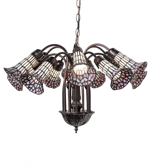 Meyda Tiffany - 251608 - 12 Light Chandelier - Stained Glass Pond Lily - Mahogany Bronze