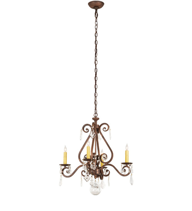 Meyda Tiffany - 257372 - Four Light Chandelier - Adrianna - Antique Rust