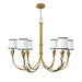 Regina Andrew - 16-1416GLD-NAV - Six Light Chandelier - River Reed - Antique Gold Leaf