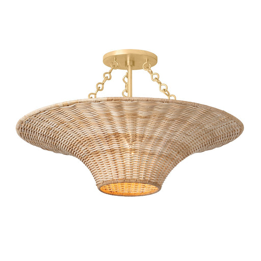 Troy Lighting - C2425-VGL - One Light Semi Flush Mount - Ketan - Vintage Gold Leaf