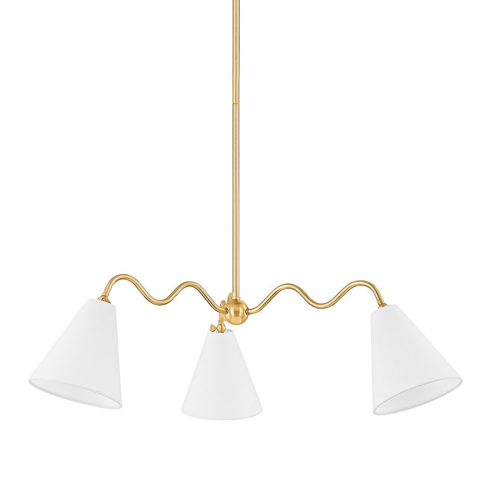 Mitzi - H699803-AGB - Three Light Chandelier - Onda - Aged Brass