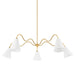 Mitzi - H699805-AGB - Five Light Chandelier - Onda - Aged Brass