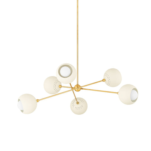 Mitzi - H832806-AGB/SCR - Six Light Chandelier - Saylor - Aged Brass/Soft Cream