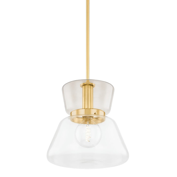 Mitzi - H910701L-AGB - One Light Pendant - Elodie - Aged Brass