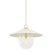 Mitzi - H926701L-AGB/SCR - One Light Pendant - Ressi - Aged Brass/Soft Cream