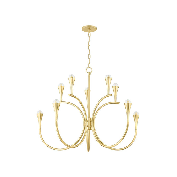 Mitzi - H929810-AGB - Ten Light Chandelier - Aviana - Aged Brass