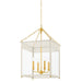 Mitzi - H932704L-AGB/SCR - Four Light Lantern - Rosalie - Aged Brass/Soft Cream