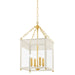 Mitzi - H932704S-AGB/SCR - Four Light Lantern - Rosalie - Aged Brass/Soft Cream