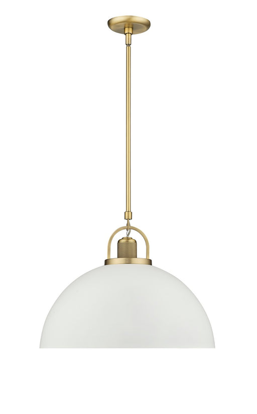 Millennium - 20991-VB/MW - One Light Pendant - Artistan - Vintage Brass/Matte White