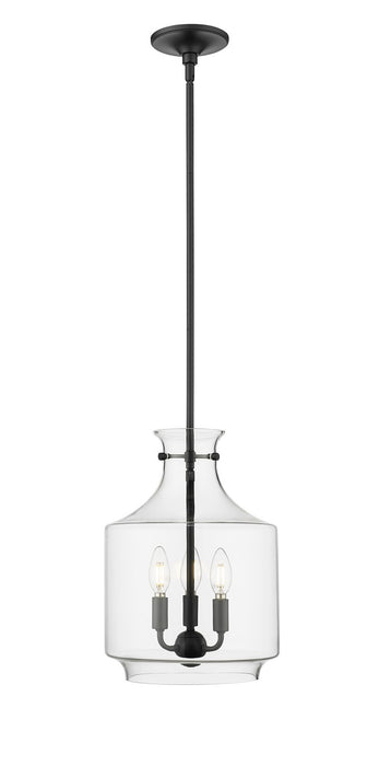 Millennium - 22803-MB - Three Light Pendant - Mahannah - Matte Black