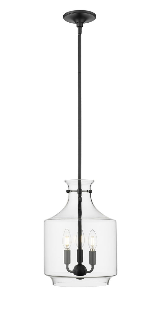 Millennium - 22803-MB - Three Light Pendant - Mahannah - Matte Black