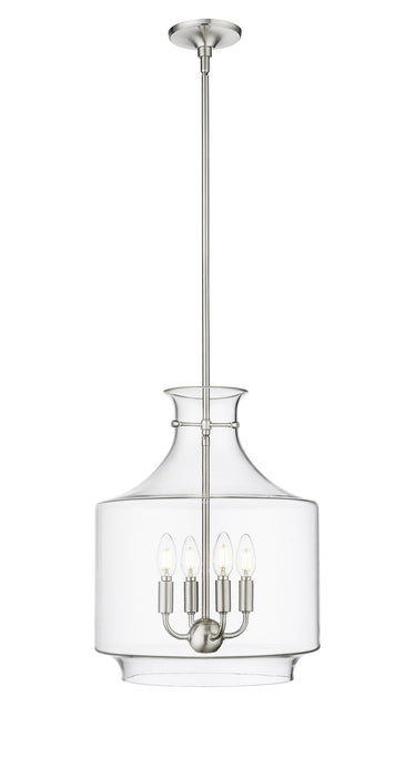 Millennium - 22804-BN - Four Light Pendant - Mahannah - Brushed Nickel