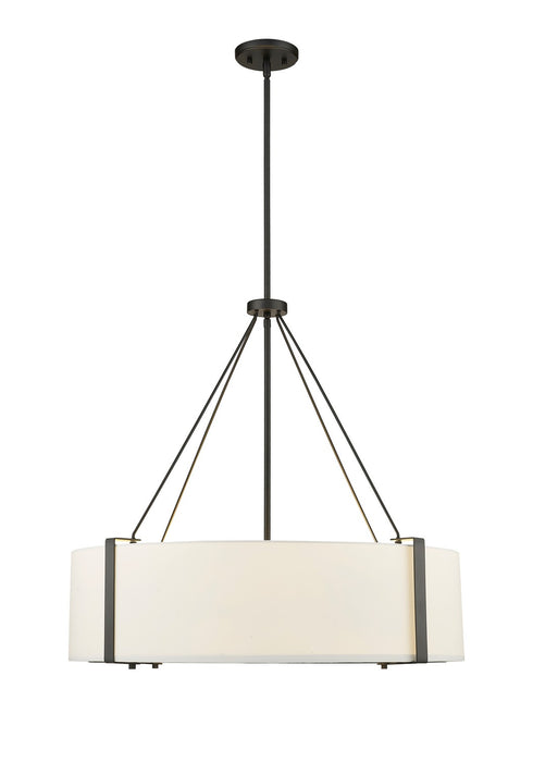 Millennium - 28206-MB/WH - Six Light Pendant - Telfar - Matte Black/White