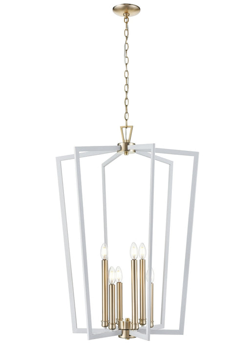 Millennium - 4526-MW/MG - Six Light Pendant - Lizabeth - Matte White/Modern Gold