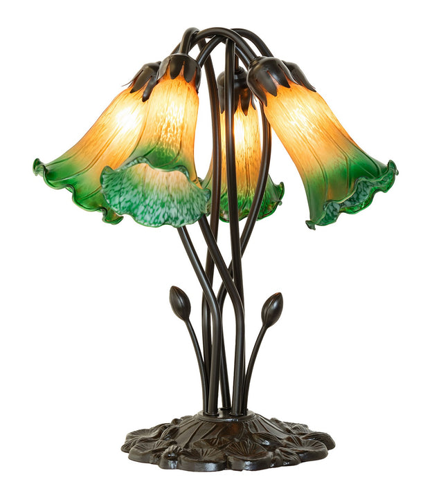 Meyda Tiffany - 262215 - Five Light Table Lamp - Amber/Green - Mahogany Bronze