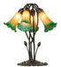 Meyda Tiffany - 262215 - Five Light Table Lamp - Amber/Green - Mahogany Bronze