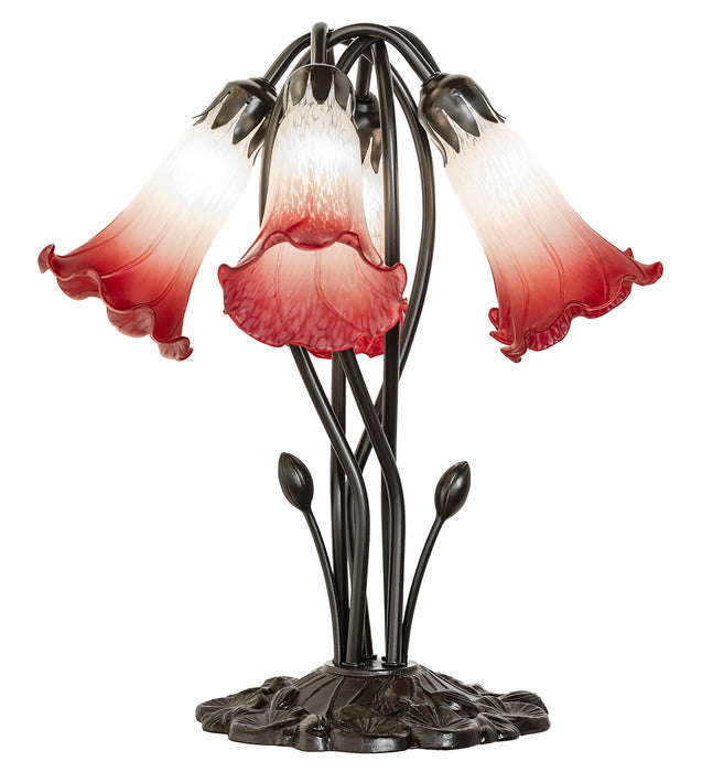 Meyda Tiffany - 262217 - Five Light Table Lamp - Pink/White - Mahogany Bronze