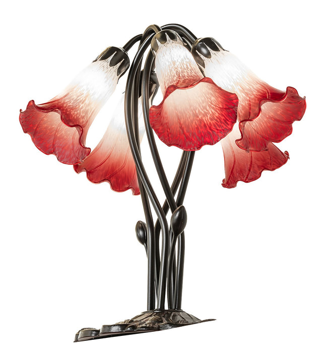 Meyda Tiffany - 262217 - Five Light Table Lamp - Pink/White - Mahogany Bronze