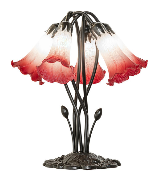 Meyda Tiffany - 262217 - Five Light Table Lamp - Pink/White - Mahogany Bronze