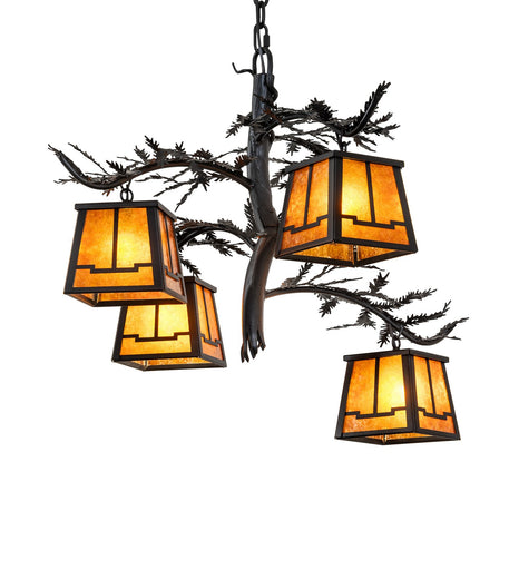 Pine Branch Four Light Chandelier