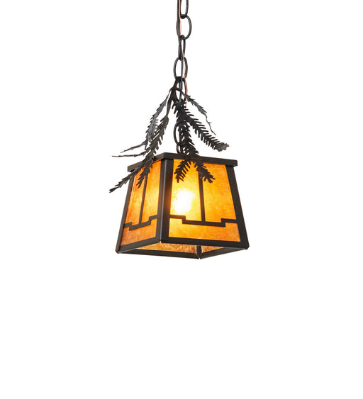 Meyda Tiffany - 270182 - One Light Mini Pendant - Pine Branch - Textured Black