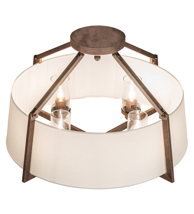 Meyda Tiffany - 271015 - Four Light Semi-Flushmount - Cilindro - Cortez Gold