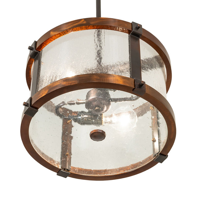 Meyda Tiffany - 271182 - Two Light Pendant - Cilindro - Trans Copper/Old Copper Pot