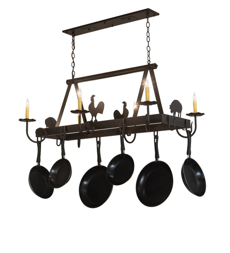 Barn Animals Six Light Pot Rack