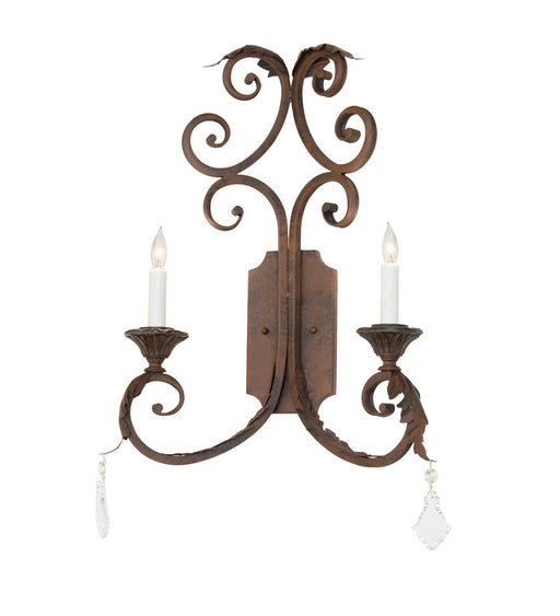 Meyda Tiffany - 272441 - Two Light Wall Sconce - Serratina - Distressed Chestnut