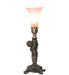 Meyda Tiffany - 273025 - One Light Mini Lamp - Pink Tiffany Pond Lily - Antique Brass