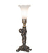 Meyda Tiffany - 273026 - One Light Mini Lamp - White Tiffany Pond Lily - Antique Brass