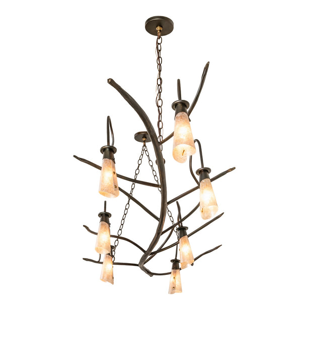 Meyda Tiffany - 273231 - Seven Light Chandelier - Winter Solstice - Dark Burnished Antique Copper