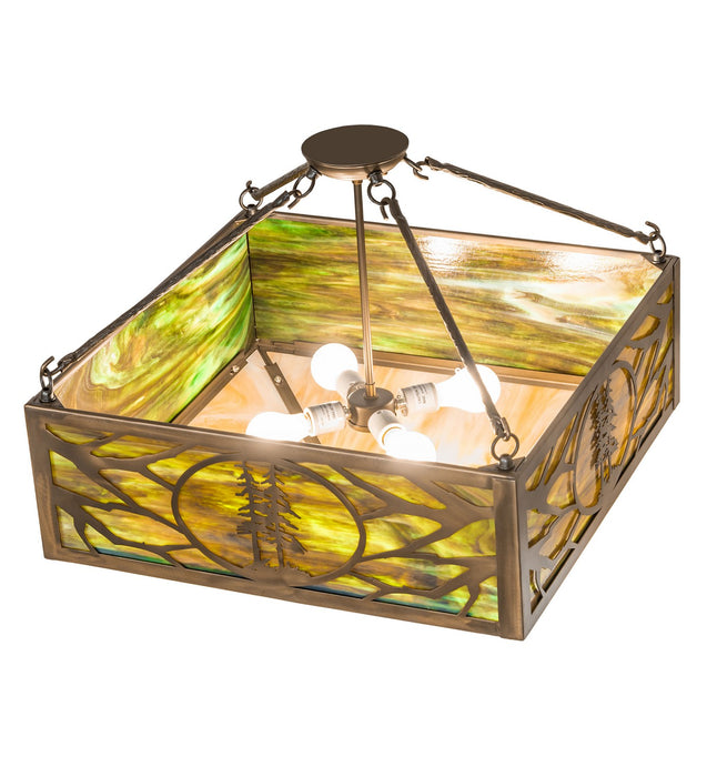 Meyda Tiffany - 273762 - Four Light Semi-Flushmount - Balsam Pine - Antique Copper