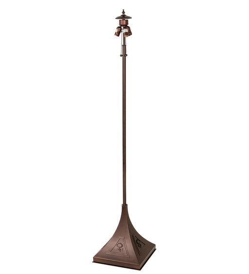 Meyda Tiffany - 273776 - Three Light Floor Base - Poppy - Mahogany Bronze