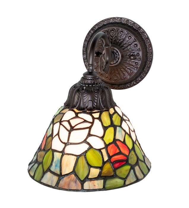 Meyda Tiffany - 274145 - One Light Wall Sconce - Tiffany Rosebush - Mahogany Bronze
