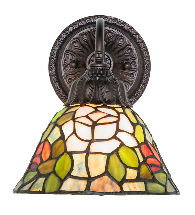 Meyda Tiffany - 274145 - One Light Wall Sconce - Tiffany Rosebush - Mahogany Bronze