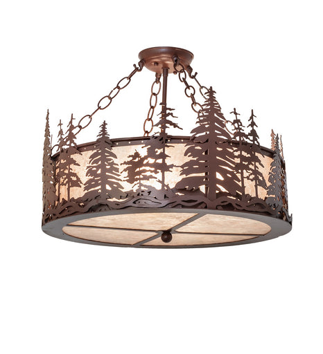 Tall Pines Four Light Semi-Flushmount